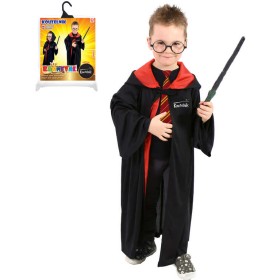 KARNEVAL Šaty plášť kouzelník 3-7 let (104-136cm) s kapucí a brýlemi *KOSTÝM*