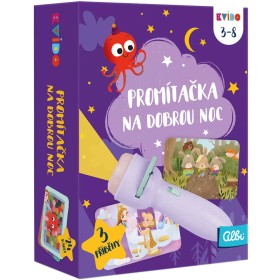 ALBI Kvído Promítačka fialová svítilna projektor na baterie Světlo