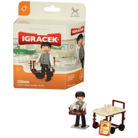 EFKO IGRÁČEK Číšník povolání set figurka s doplňky v krabičce