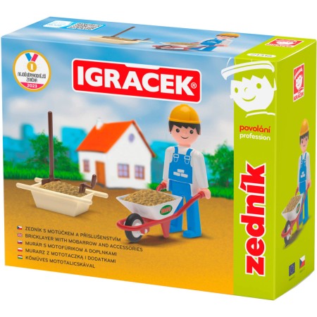 EFKO IGRÁČEK Zedník povolání set figurka kloubová s doplňky