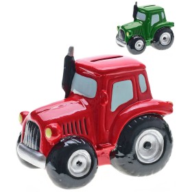 KIDS GLOBE Pokladnička traktor retro porcelánová kasička 2 barvy