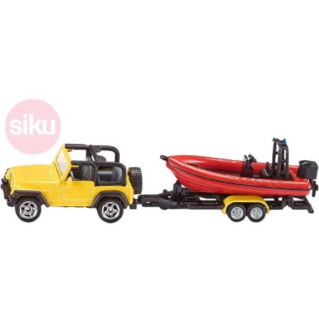 SIKU Auto jeep Wrangler set s člunem model kov 1658
