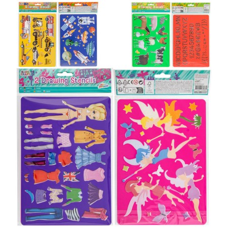 GRAFIX Šablony na obkreslování kreativní set 2ks 3 druhy v sáčku