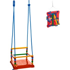 Houpačka závěsná s ohrádkou se zábranou 35x45cm do 40kg červená plast