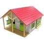 KIDS GLOBE Stáj pro koně s dílnou 1:24 DŘEVĚNÁ STAVEBNICE