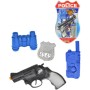 Pistole policejní klapací 18cm + foťák/dalekohled set s doplňky 4ks na kartě