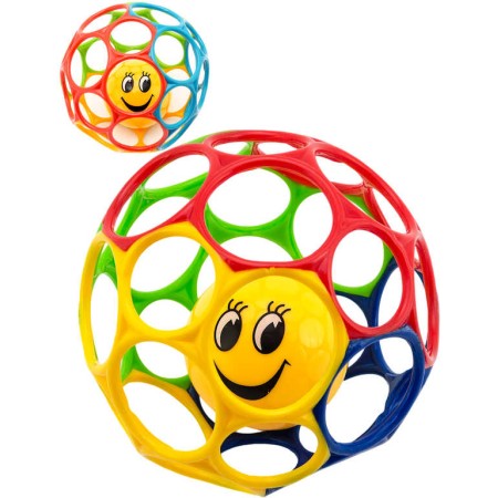 Baby míček mačkací s chrastítkem měkký pro miminko plast