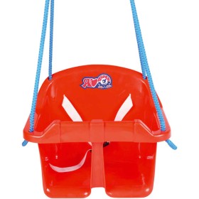 Houpačka baby plastová Červená se zábranou skořepina závěsná