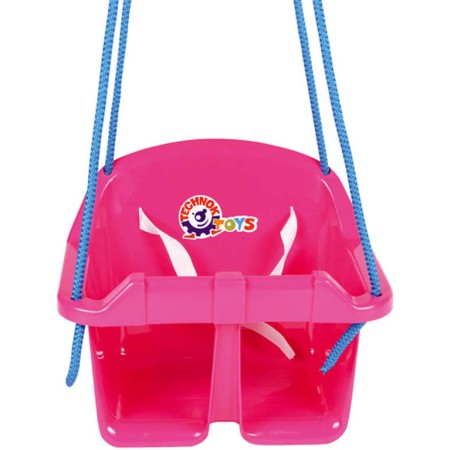 Houpačka baby plastová Růžová se zábranou skořepina závěsná