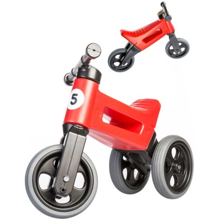 Odrážedlo Funny Wheels Rider Sport 2v1 dětské odstrkovadlo Červené plast