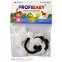 PROFIBABY Baby Kousátko zvířátko se 3 přívěsky černobílé pro miminko