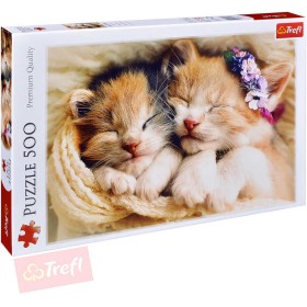 TREFL PUZZLE Foto Spící koťata 500 dílků 48x34cm skládačka 137271