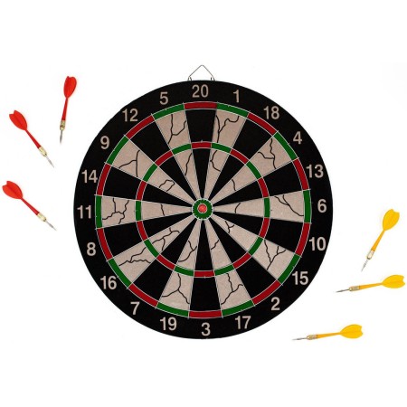 ACRA Terč na šipky závěsný 40cm kovový rám + 6 šipek