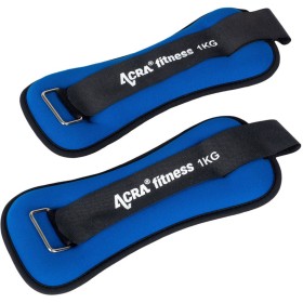 ACRA Závaží na zápěstí/kotníky 1kg fitness doplněk set 1 pár modrá