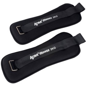 ACRA Závaží na zápěstí/kotníky 2kg černá 1 pár fitness doplněk