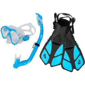 ACRA Šnorchlovací dětský set maska šnorchl ploutve 3v1 modrý