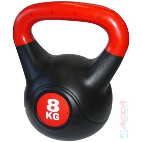 ACRA Činka kettlebell s cementovou náplní 8 kg černo-červená