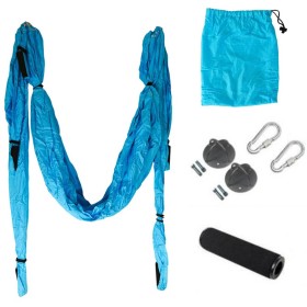 ACRA Závěs na Yogu s popruhy tyrkysový Aero Yoga (Aerojóga)
