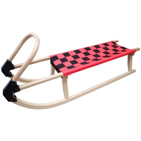 ACRA Sáňky (sáně) dětské dřevěné Lion Lavina 110cm červené A2041