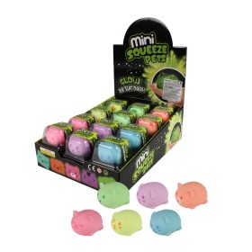 Míček antistresový zvířátko svítící ve tmě mačkací 6 druhů
