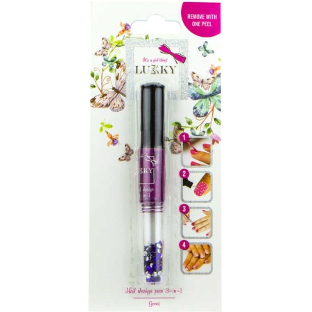 LUKKY Lak na nehty dětský slupovací 6ml + třpytky 1,5g Karmínová