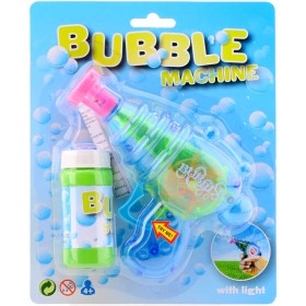 Pistole průhledná bublifuková svítící set s náplní na baterie Světlo