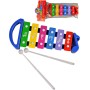 Xylofon dětský barevný 25cm set se 2 paličkami kov *HUDEBNÍ NÁSTROJE*