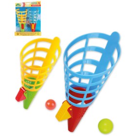 LENA Hra catch ball set 2 vystřelovací košíčky + 2 míčky chytání míčků