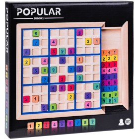 POPULAR DŘEVO Hra Sudoku stolní logická *DŘEVĚNÉ HRAČKY*