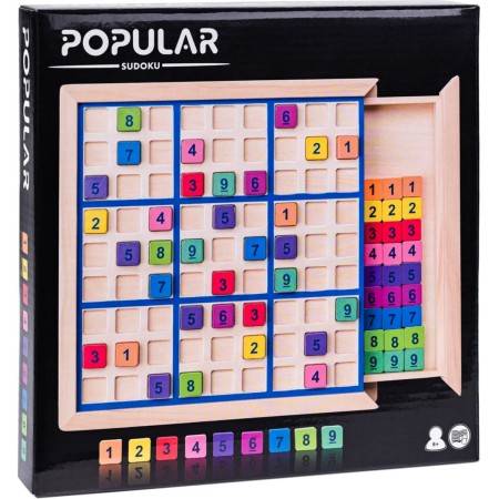 POPULAR DŘEVO Hra Sudoku stolní logická *DŘEVĚNÉ HRAČKY*