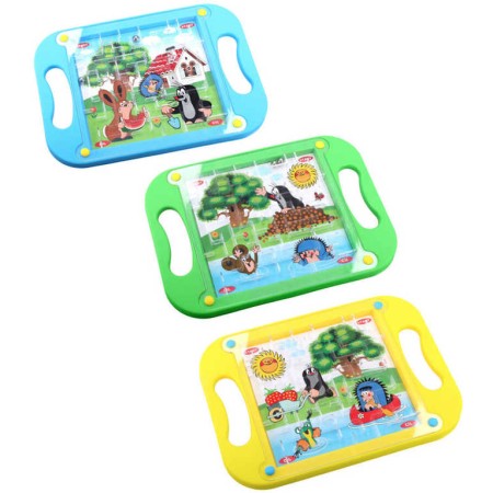 KRTEK (Krteček) Hra kuličkové bludiště velké 20x15cm 3 druhy plast