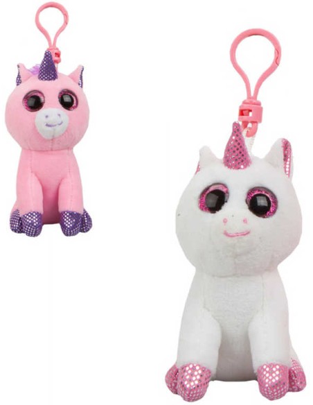 PLYŠ Jednorožec s klipem 11cm klíčenka 2 barvy *PLYŠOVÉ HRAČKY*
