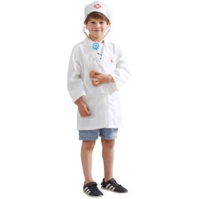 KARNEVAL Šaty doktor bílý plášť + čepice *KOSTÝM*