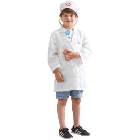 KARNEVAL Šaty doktor bílý plášť + čepice *KOSTÝM*