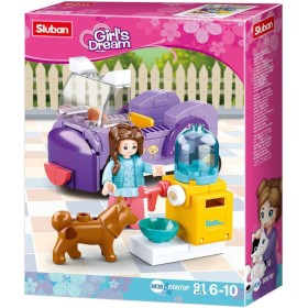 SLUBAN Girls Dream Auto s krmítkem pro pejsky 91 dílků + 1 figurka STAVEBNICE