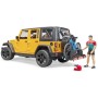 BRUDER 02543 Auto Jeep Wrangler Rubicon Unlimited set s kolem a cyklistou