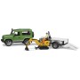 BRUDER 02593 Auto Land Rover Defender s přepravníkem a mikrobagrem JBC