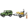 BRUDER 02593 Auto Land Rover Defender s přepravníkem a mikrobagrem JBC