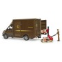 BRUDER 02678 Auto Mercedes Benz Sprinter logistický set s figurkou a doplňky