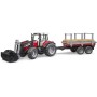 BRUDER 02046 (2046) Set traktor nakladač Massey Ferguson 7480 + přepravník s kládami