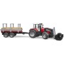 BRUDER 02046 (2046) Set traktor nakladač Massey Ferguson 7480 + přepravník s kládami