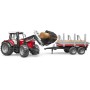 BRUDER 02046 (2046) Set traktor nakladač Massey Ferguson 7480 + přepravník s kládami