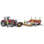 BRUDER 02046 (2046) Set traktor nakladač Massey Ferguson 7480 + přepravník s kládami