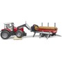 BRUDER 02046 (2046) Set traktor nakladač Massey Ferguson 7480 + přepravník s kládami