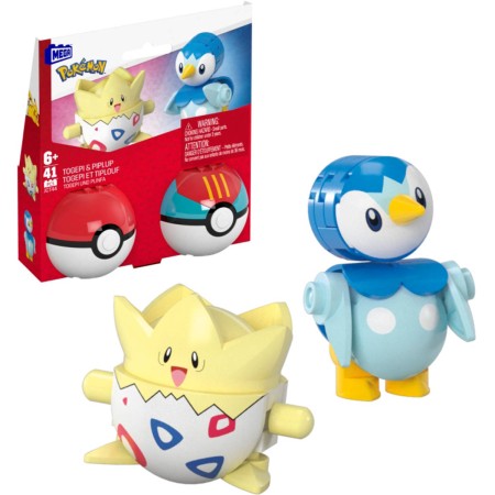 Pokémon Megablok set 2x Pokéball Piplup + Togepi stavebnice 41 dílků