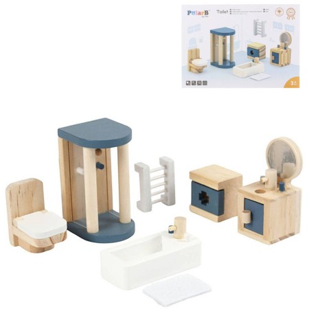 VIGA DŘEVO PolarB Nábytek koupelna doplněk do domečku pro panenky