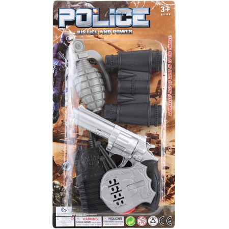 Policejní dětská malá sada pistole s náboji na přísavku a doplňky