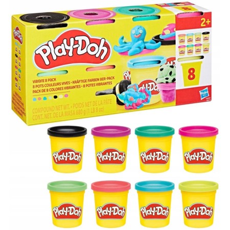 HASBRO PLAY-DOH Barevná modelína kreativní set 8 kelímků 680g