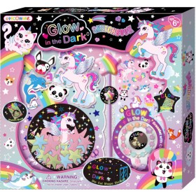 Deník s doplňky holčičí set se samolepkami a kamínky svítí ve tmě