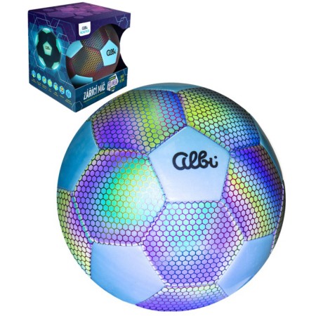 ALBI Míč zářící holografický svítí ve tmě set se síťovkou a doplňky